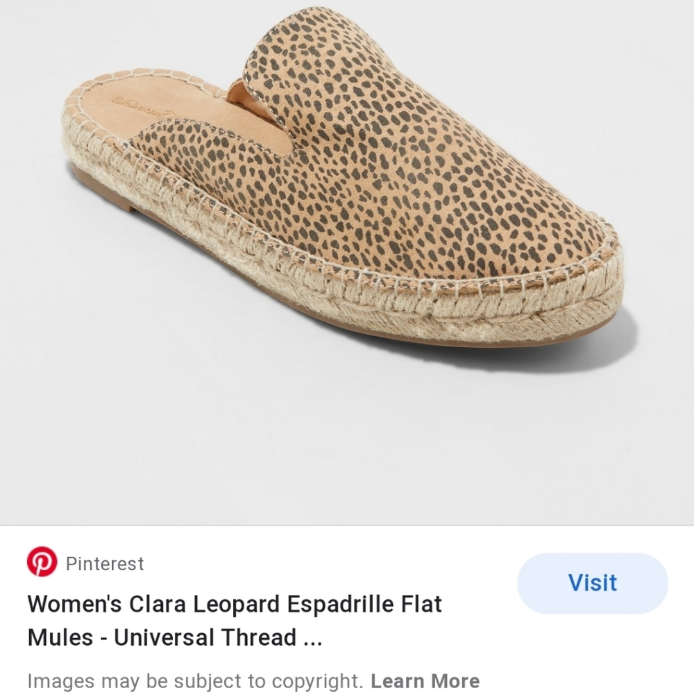 Leopard espadrille flat mules slip-on leopard